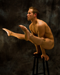 Naked gymnast.