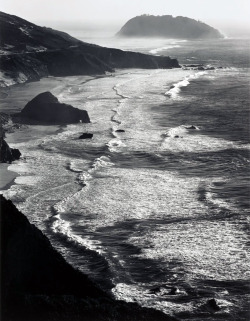 storm, Point Sur, Monterey coast CA photo by Ansel Adams, 1942