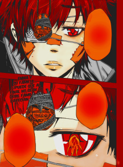 That&rsquo;s a whole lotta red. @_@ But I&rsquo;m only reblogging this to say I hate it when people color lips like this. Unless you want Enma to look like he&rsquo;s wearing lipstick? Many a good manga coloring has been ruined for me by lipstick lips.