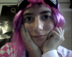 Just hanging out in my room, dressed up in my Ramona Flowers costume.