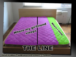 robinopowers:  takemehometomyheart:  couldonlyfindthedog:  semperfi-usmcwife:  spoonyrex:  YESSSSSSSS.  for us, the purple is where my husband sleeps, and i sleep on the tiny green part.   For us we both just take up the entire bed and are basically
