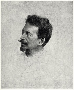 oldbookillustrations:  Portrait of Félicien Rops. Etching by Adrien de Witte From Les Graveurs Liégeois (Engravers from Liège), by Alfred Micha, Liège, 1908. 