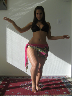 Belly dancing on Persian rug