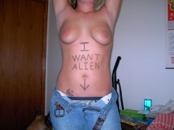 you want ALIEN? alien like mr spock, or alien like ET? whatever floats your boat