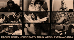 leamichelenews:  drunkblaine-:  TRAIN WRECK. GOT THAT RIGHT.  I wanna be invited to Rachel Berry’s party! 