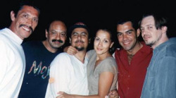 xicanaa:  fuckyeahstevebuscemi:  Danny Trejo, Cheech Marin, Tito Larriva, Angel Aviles, Carlos Gómez and Steve Buscemi on set of Desperado, 1995.  Omg