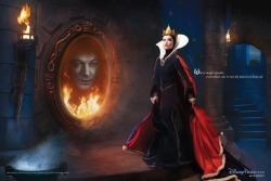zinazeenz:  As Disney Parks invites guests to Let the Memories Begin, spectacular  new images have been created by acclaimed photographer Annie Leibovitz.  As the Spirit in the Magic Mirror, Alec Baldwin joins Olivia Wilde as  the Evil Queen from Snow