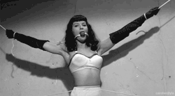 Bettie Page - tied &amp; struggling 