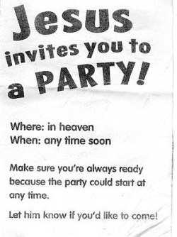 therealprincessleia:  loveteesa:  hahahah, awh.  Because the party could start any time! I love it xD   Can I come too Jesus? :&rsquo;&gt;
