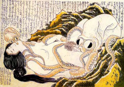  The original &ldquo;hentai&rdquo; with tentacles  The Dream of the Fisherman’s Wife is an erotic woodcut of the ukiyo-e genre made around 1820 by the Japanese artist Hokusai. Perhaps the first instance of tentacle eroticism, it depicts a woman entwined