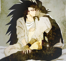 pinkie-pi:  donnerdont:  pinkie-pi:  senzulicious:  Kissy kissy ~ &lt;3  relishing the fact that art of this exists meaning someone other than me ships this.  Wait. What am I looking at exactly?  Raditz/Turles (i.e. the evil space pirate from Tree of