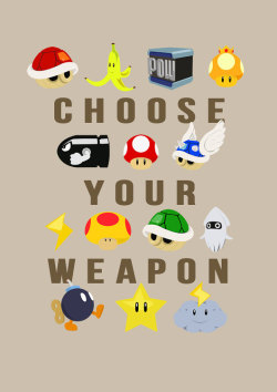 Nintendo Mario Kart Choose Your Weapon A3 Poster by ohdearmolly