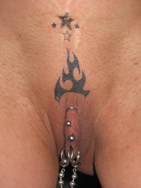 and pussy Tattooed pierced