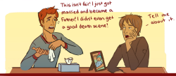  Dead Book Character Support Group: Finnick Odair and Remus Lupin  [by julvett] 