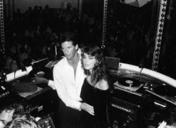 Brooke Shields &amp; Calvin Klein in the DJ booth at Studio 54.