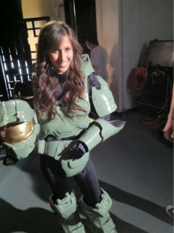 Lastly, and my personal favorite, seven&hellip;Master Chief. Yeahhh. You can see all my costumes in a totally sweet montage on G4tv sometime soon&hellip;I&rsquo;ll let you know. ;)