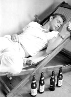 invasionofcoffeemonster:  Sean Connery relaxing during the filming of Dr. No.  i didn&rsquo;t think he could get more awesome XD