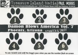 bluewoody:  Original scratch n’ sniff card from Damon Blows America 7. DVD Only บ thru Midnight tonight. #Blackfriday 