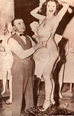 Tempest Storm.. Getting a plaster-of-paris casting made, of her tantalizing torso!