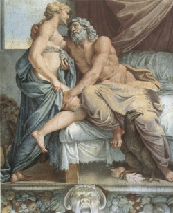 mesbeauxarts: Annibale Carracci. Jupiter and Juno from The Loves of the Gods fresco cycle. 1597. Fresco. Ceiling of the Farnese Gallery, Palazzo Farnese. Roma, Italia. 