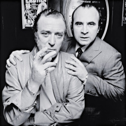Michael Caine &amp; Bob Hoskins, Raymond&rsquo;s Revue Bar, London photo by Terry O'Neill, 1985