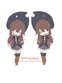 checkered-sins:  OC of steffydoodles http://steffydoodles.tumblr.com/ Sorry this is just a doodle, I will upload a better one later~  Oh my goodness ;_; You didn&rsquo;t have too! This is just too darn cute! You drew her perfectly! I seriously love your