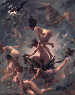 theblackcatzon:  Departure of the Witches, 1878 by Luis Ricardo Falero 