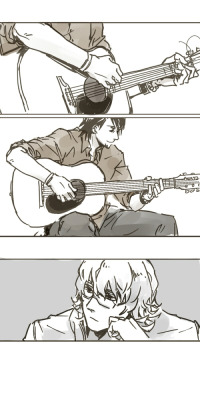 kotetsu-kaburagi:   playbunny:   This is one of my headcannons *A* I can imagine Kotetsu being good at playing the guitar.   oh man almost a year ago and this has been proven to be canon too„, uwu  