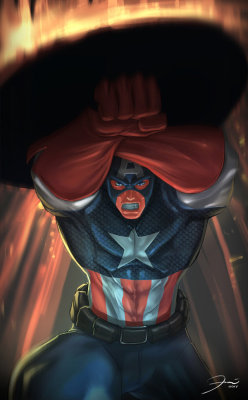 gamesinvaders:  Captain America // by *darkeyez07 Deviantart 