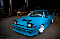 fuckyeahcargasm:  Trying to fit in Featuring: Toyota Corolla AE86 