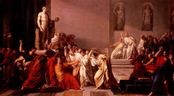 allthingsold:  This painting “Death of Julius Caesar” painted in 1798 by Vincenzo Camuccini depicts the conspirators encircling and murdering Julius Caesar. The assassination (March, 44 BC) was brought about shortly after Caesar had been named “dictator