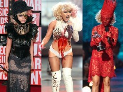 codywasbornthisway:  Lady Gaga, 2009-2011 VMA’s   oh gaga
