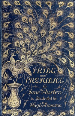 oldbookillustrations:  Front cover from Pride and prejudice, by Jane Austen, illustrated by Hugh Thomson. London, 1894. (Source: archive.org) 