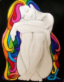 fuckyeahpsychedelics:  “Rainbow Hair” by vazest 