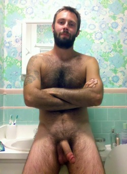 tomcs128:  A second shot/angle of this tumblr favorite male.  I think I’m falling under his spell again!  Nice dick, hard or hanging.  Great fur! via Amateurs From Everywhere 4 