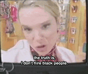 tylerselfieface:  toxicninjapenguin:  nyeheggers:  ashkenazi-autie:  strawberry-bounce:  The real world.  This is from That’s So Raven, where Chelsea and Raven apply to work at the same clothing shop. Chelsea is white; Raven is black. Chelsea gets the