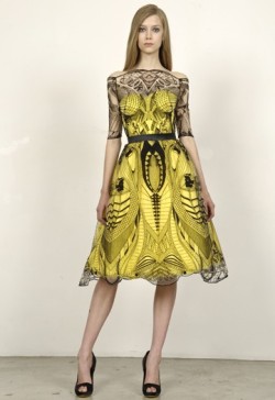 fashionfourlyf:   Alexander McQueen, Resort 2012  I normally hate yellow, but this dress is so fucking amazing. 