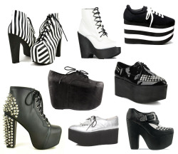 Thanks JC, for turning me into a shoe addict. Seriously.  nikkilipstick:  NEED LOVE LUST ALL OF THESE MY JC PICKS &lt;3 All jeffrey campbell &lt;3  striped and studded litas white tardy boots, (i also love the velvet marroon and blue) the sporty the
