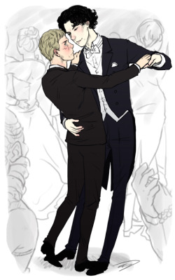 &ldquo;people are looking&rdquo; &ldquo;john, no one&rsquo;s looking&rdquo; wardrobespierre: I would love eversomuch if you would draw  Sherlock and John dancing. lechechloe: John and  Sherlock dancing disco or slow dance OvO                         