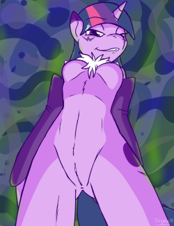 mylittleponyproblem:  datcatwhatdances:  My half of an art trade with Kevinsano. (Alpaca-san) He wanted a sexy anthro Twilight “dressed” like Renamon. I kinda ran  with it and threw in some magical elements. It also has a sort of  Halloween vibe.