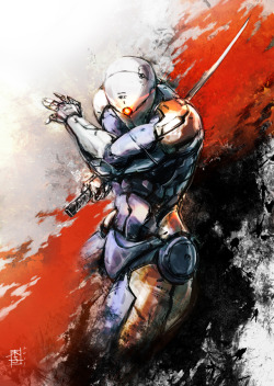 justinrampage:  Gray Fox joins the stylized Metal Gear Solid ranks with Raiden and Old Snake thanks to deviantARTist Marc Lee. Choose your weapon wisely… Gray Fox / Raiden / Old Snake by Marc Lee 