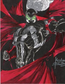 greta-e:  Spawn Here’s a bonus since he’s not technically a hero. Any demon spawn with will team up with and then battle Batman is pretty rad. 