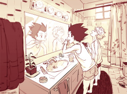 nenxnen: Re acapellabells:“…As for suggestions–maybe a day in the life of killua/gon? i just want to see them doing normal bffffff things together ;_; ” Thanks for the message~! Hmm, a normal day? I guess we can start from the [very] beginning!