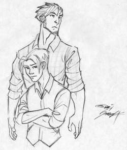 metro-jack:  Sketch Trade from my friend Samir http://drawology.tumblr.com/  Noah and Norbert are looking so Heroic  &lt;3