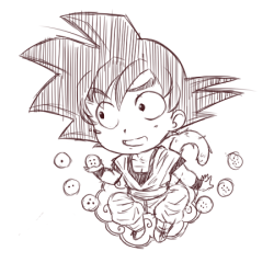 Goku DB cellphone charm! Pretty pleased with this one even though I never really watched the show, I think my first time drawing Goku went well! 