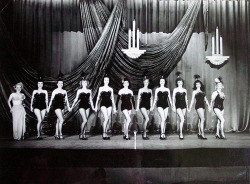Likely taken in the early 1950&rsquo;s,&ndash; the chorus line of the &lsquo;New Follies Theatre&rsquo; in Los Angeles, pose for a formal group photo.. Wish I could identify the performers for you, but I&rsquo;d be guessing.. The brunette 2nd from the