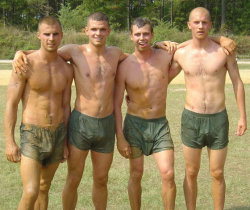 bccoastsurfer:  Military soldiers in wet boxer shorts