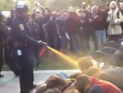 nationalpost:  Screen grab of police in riot gear spraying what appears to be pepper spray at a group of Occupy protesters on the University of California’s Davis campus. Read more 