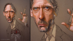 samspratt:  “House MD (2010)” - Portrait Painting by Sam Spratt This is a much older rough piece I realized I never shared on here so I thought I would drop it here for you all. I used to be much more into caricature and leaving my line work around.