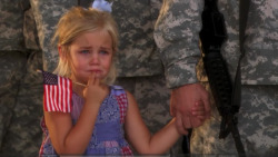 belgoroth:  forthemilitaryloves:   Story behind this? Her dad was leaving on a 2 year deployment. She was crying, and wouldn’t let go of her dad’s hand, even when he stood in line, saluting. No one had the heart to break them apart. i’ve reblogged